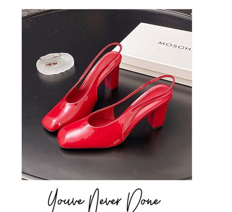 Heel Mules Slingback Chunky