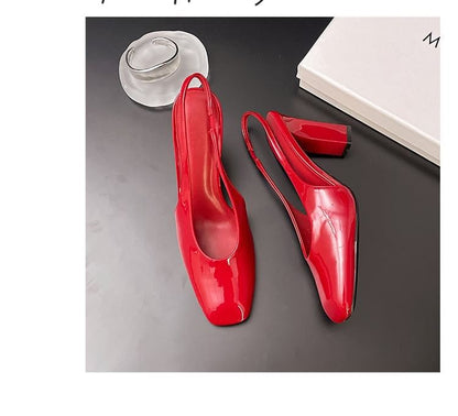 Heel Mules Slingback Chunky