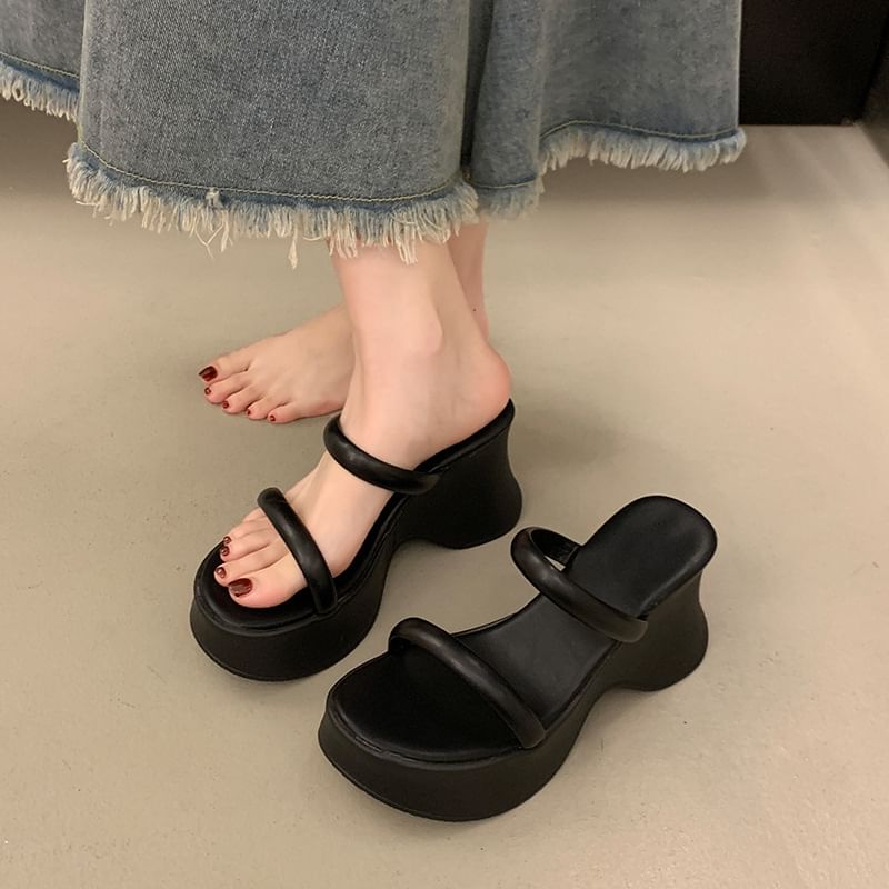 Sandals Wedge Platform Heel Slide