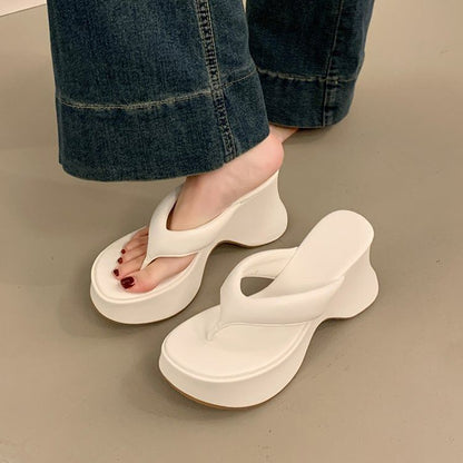 Wedge Platform Flip Flops Heel