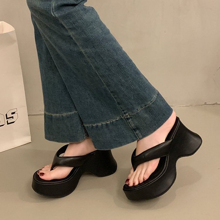 Wedge Platform Flip Flops Heel