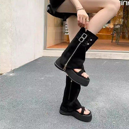 Buckled Toe Sandals Gladiator Platform Loop