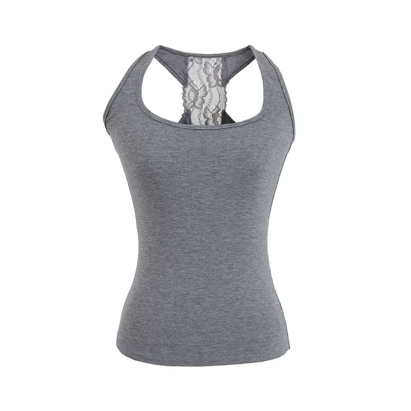 Racerback Lace-Trim Tank Top