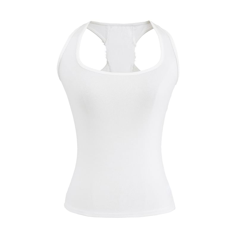 Racerback Lace-Trim Tank Top