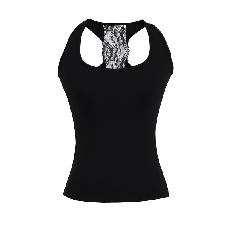 Racerback Lace-Trim Tank Top