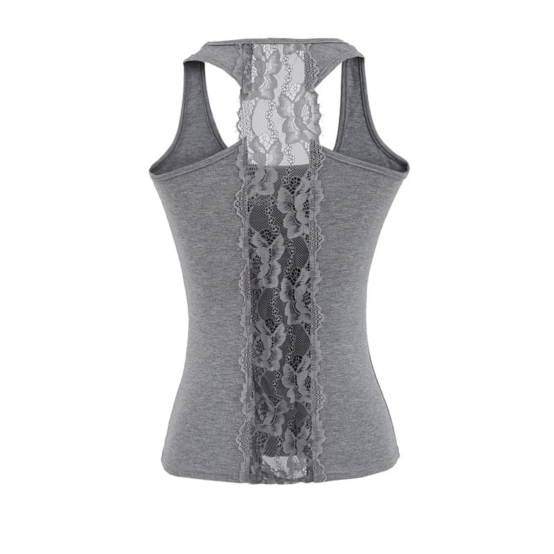 Racerback Lace-Trim Tank Top