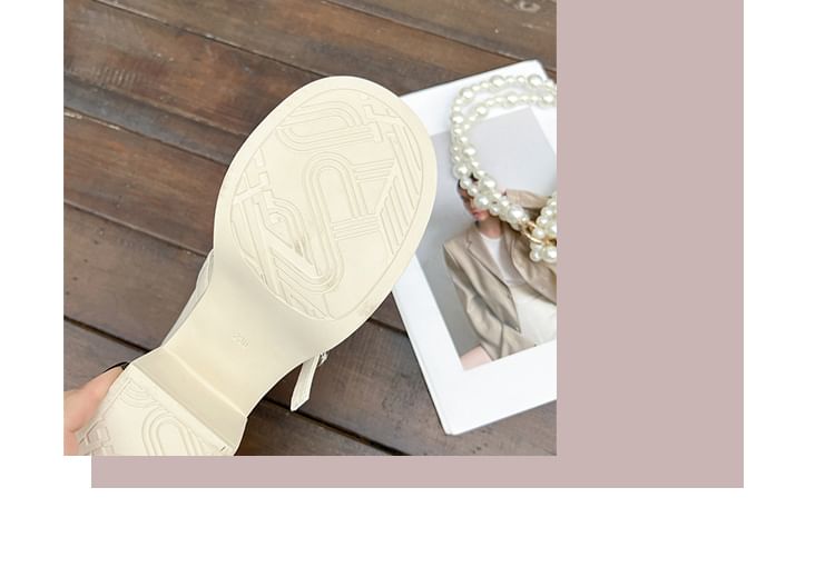 Block Heel Bow Mary Jane Shoes