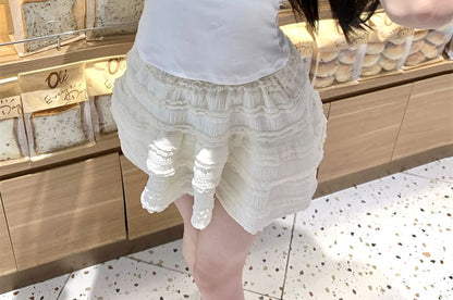 Cartoon Print Lace Trim Crop Cami Top