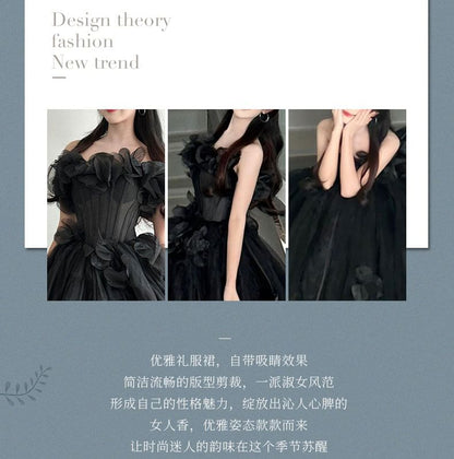 Ball Strapless Floral Gown Plain Accent