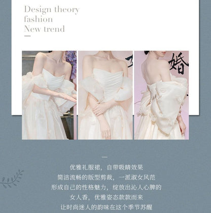 Off-Shoulder Plain A-Line Wedding Gown