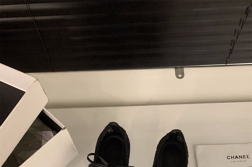 Bow Mesh Flat Mary Jane Shoes