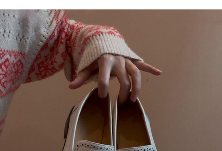 Buckled Faux Leather Chunky Heel Loafers