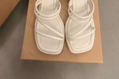 Strappy Flat Slide Sandals