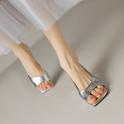 Peep Toe Kitten Heel Slingback Sandals