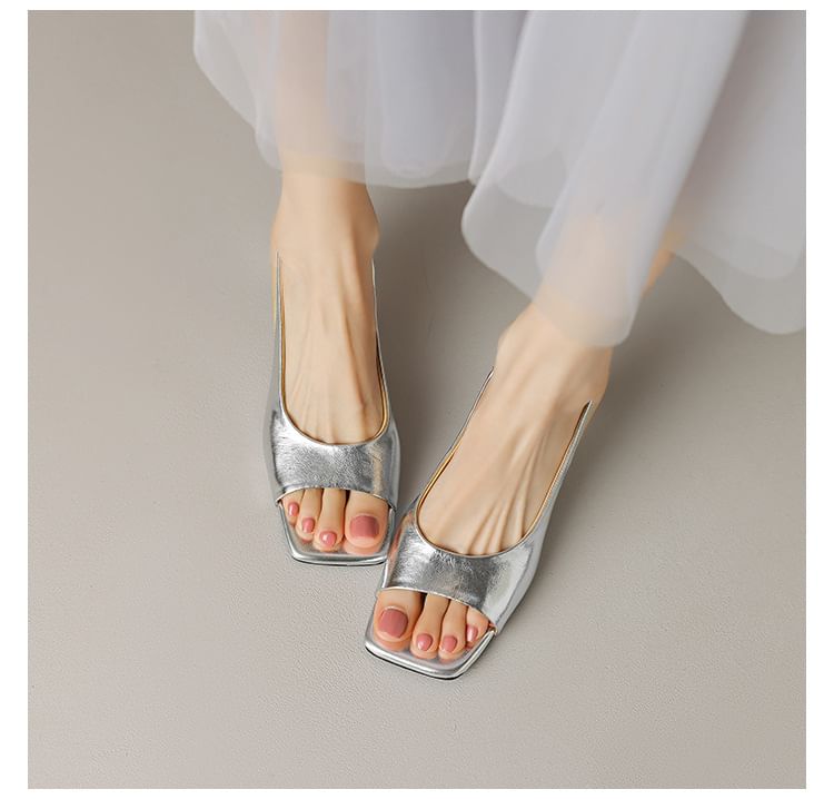 Peep Toe Kitten Heel Slingback Sandals