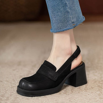 Chunky Heel Slingback Sandals