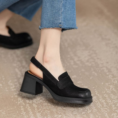 Chunky Heel Slingback Sandals