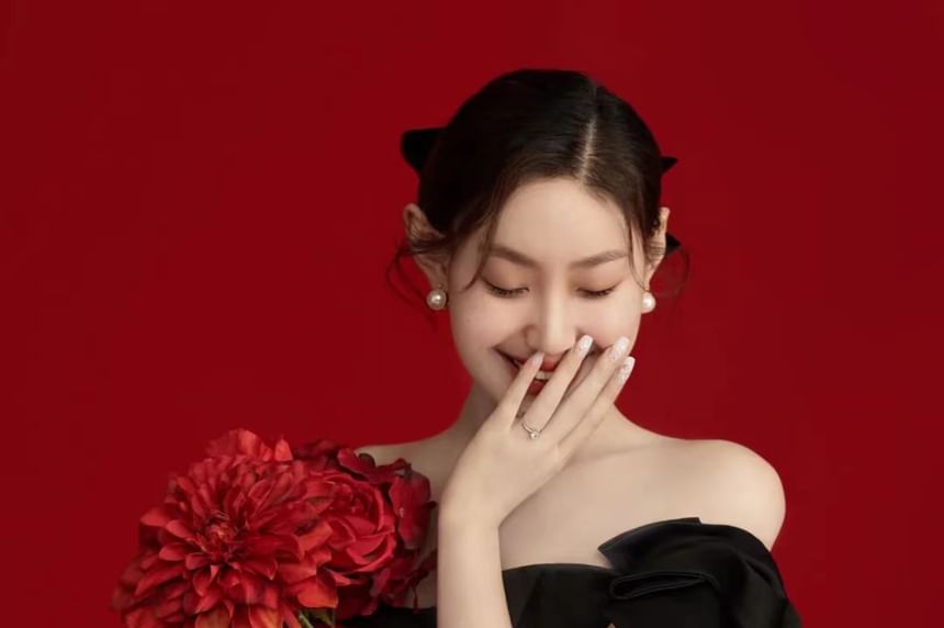 A-Line Gown Off-Shoulder Puff-Sleeve Bow Evening