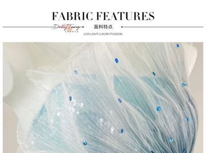 One Shoulder Sequined Ombre Mermaid Evening Gown