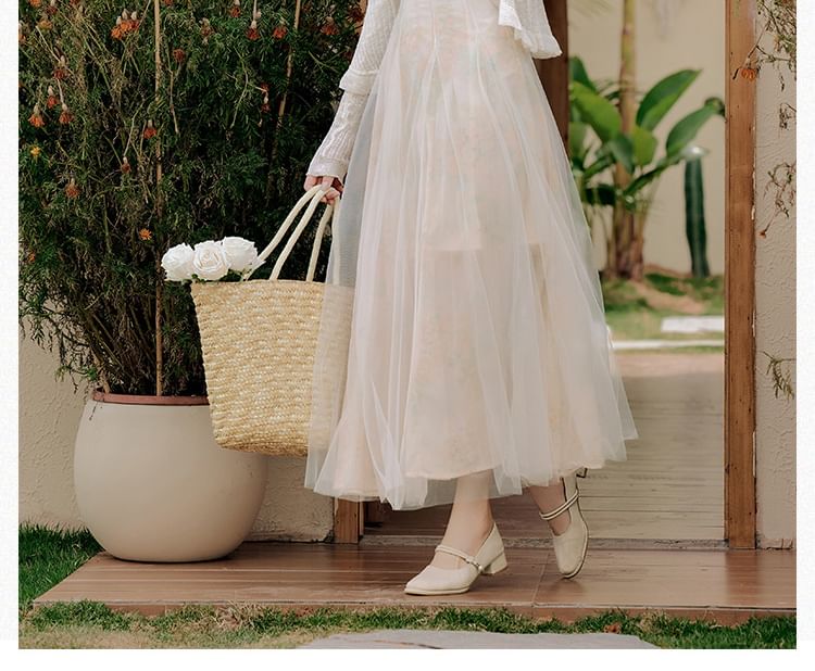 Spaghetti Strap V-Neck Plain Ruched Maxi A-Line Dress / Plain Cardigan / Set