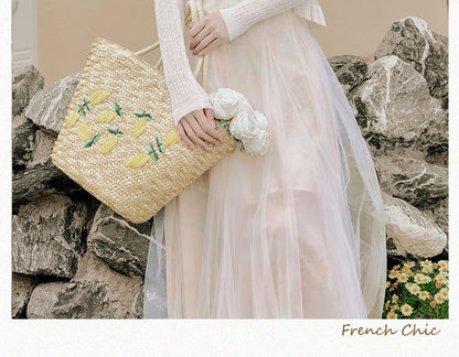 Spaghetti Strap V-Neck Plain Ruched Maxi A-Line Dress / Plain Cardigan / Set