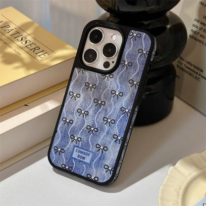 Bow Wavy Denim Phone Case
