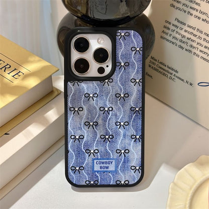 Bow Wavy Denim Phone Case