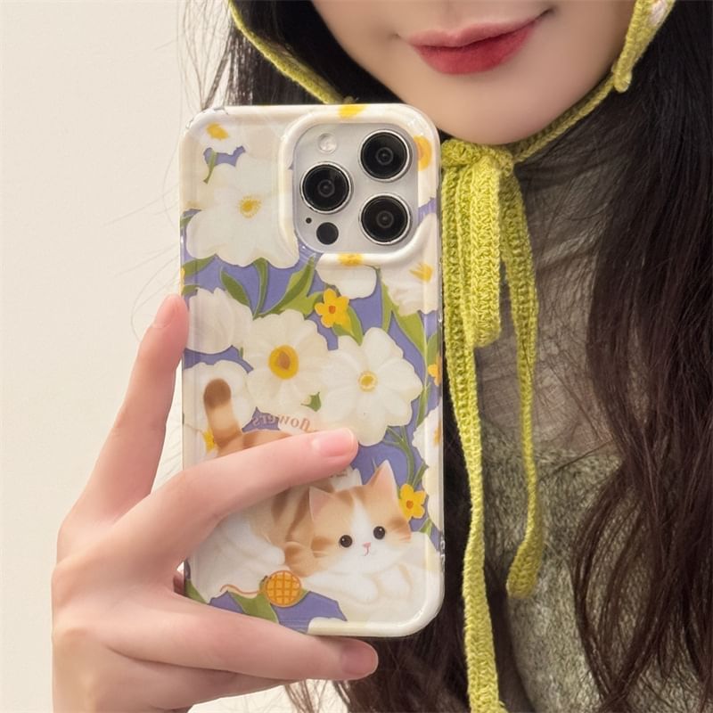 Cat Floral Phone Case