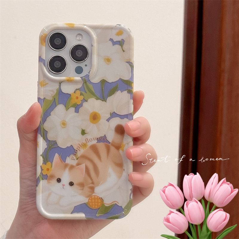 Cat Floral Phone Case