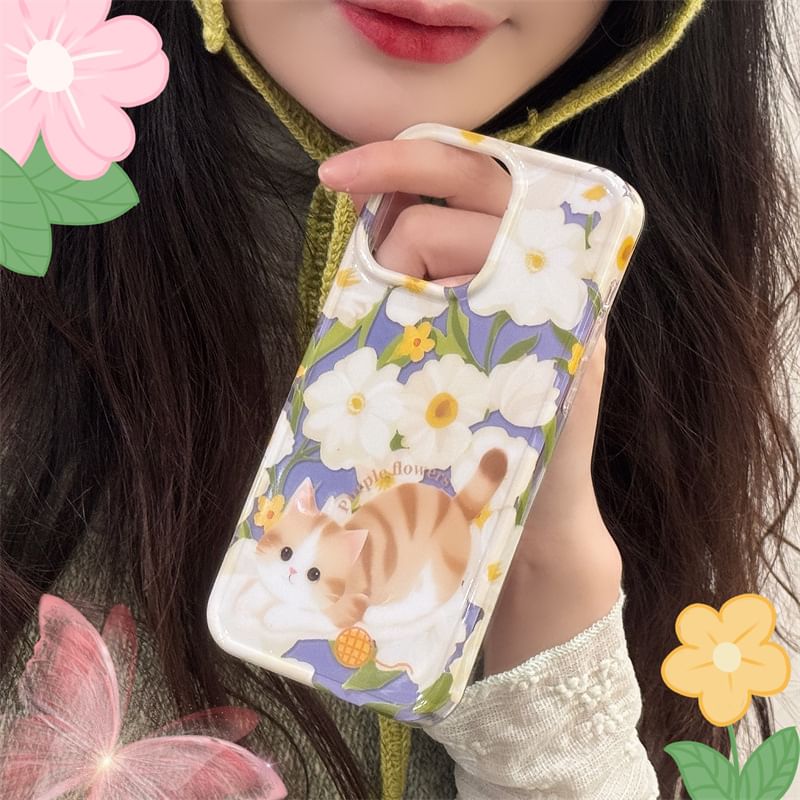 Cat Floral Phone Case