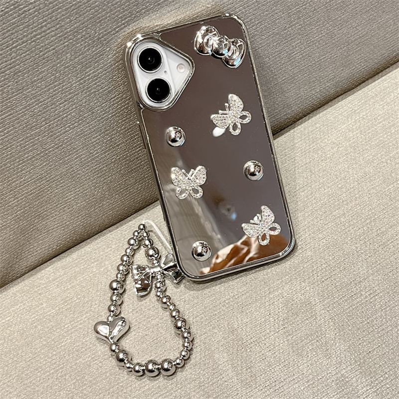 Butterfly Mirrored Phone Case / Strap / Set