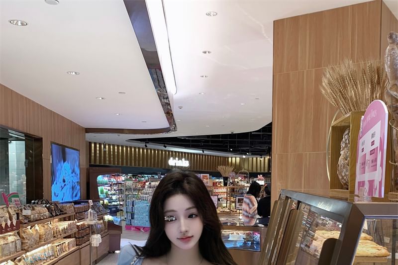 Scoop Top Button-Up Flared Pants Crop / Neck Camisole Plain Waist Cardigan Crew Drawstring