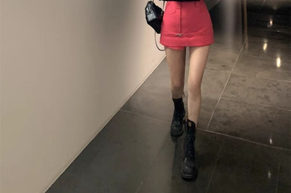 / Notch Mini (Various Plain High Pencil Skirt Blazer Designs) Waist Two-Piece Two Mock Lapel Tone