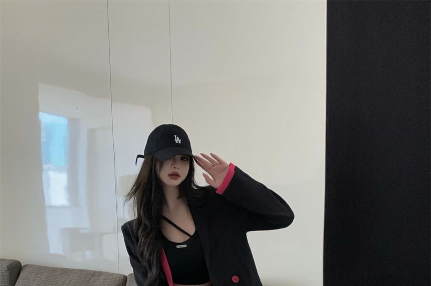 / Notch Mini (Various Plain High Pencil Skirt Blazer Designs) Waist Two-Piece Two Mock Lapel Tone