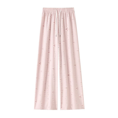 Drawstring Waist Distressed Wide Leg Pants (Various Designs)