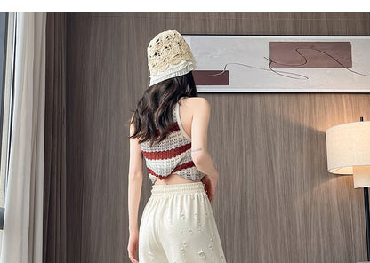 Drawstring Waist Distressed Wide Leg Pants (Various Designs)