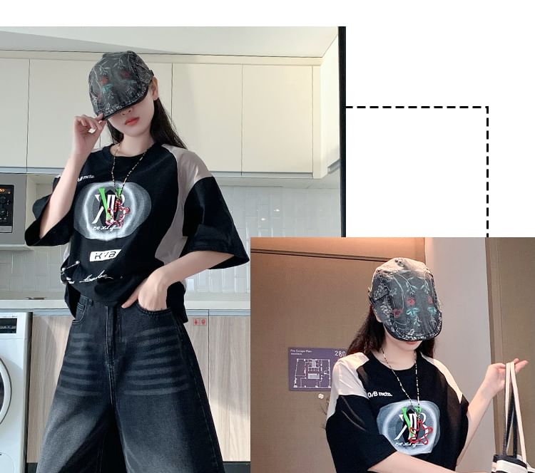 High Waist Washed Capri Wide Leg Jeans