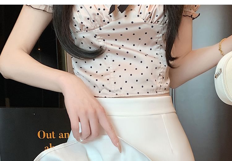 High Rise Ruffle Trim Mini Pencil Skirt