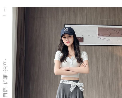 High Waist Sequin Lace Panel Wide Leg Dress Pants (Various Designs)