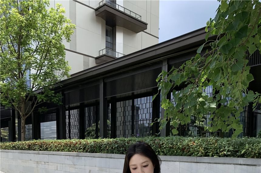 Round Neck Plain Cardigan / V-Neck Plain Padded Panel Lace Camisole Top / High Waist Panel Lace Sweat Shorts