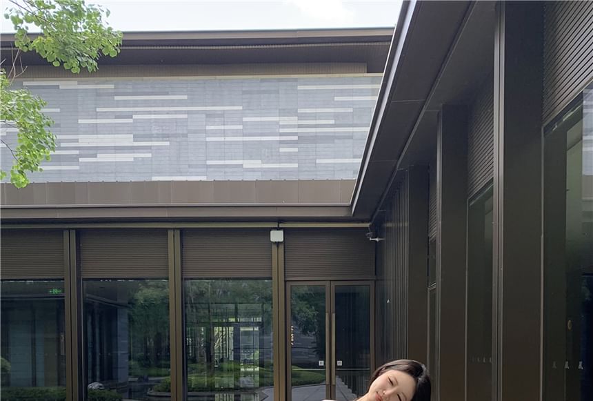 Round Neck Plain Cardigan / V-Neck Plain Padded Panel Lace Camisole Top / High Waist Panel Lace Sweat Shorts