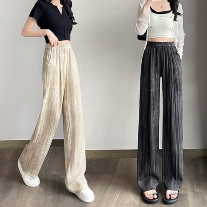 Elastic Waist Print Wide Leg Pants (Various Designs)