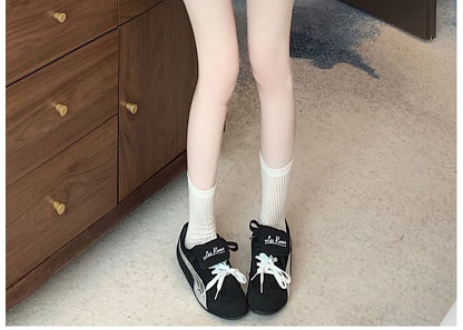 Drawstring Waist Contrast Trim Pleated Mini A-Line Skirt