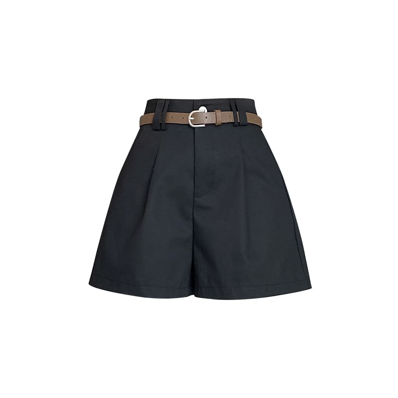 High Waist Plain Dress Shorts