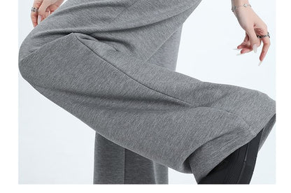 High Waist Contrast Trim Wide Leg Sweatpants (Various Designs)