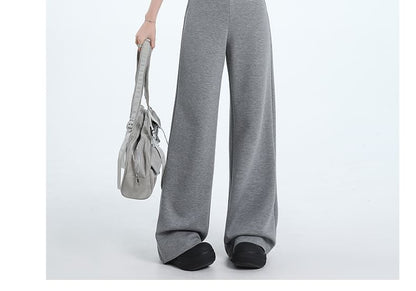 High Waist Contrast Trim Wide Leg Sweatpants (Various Designs)