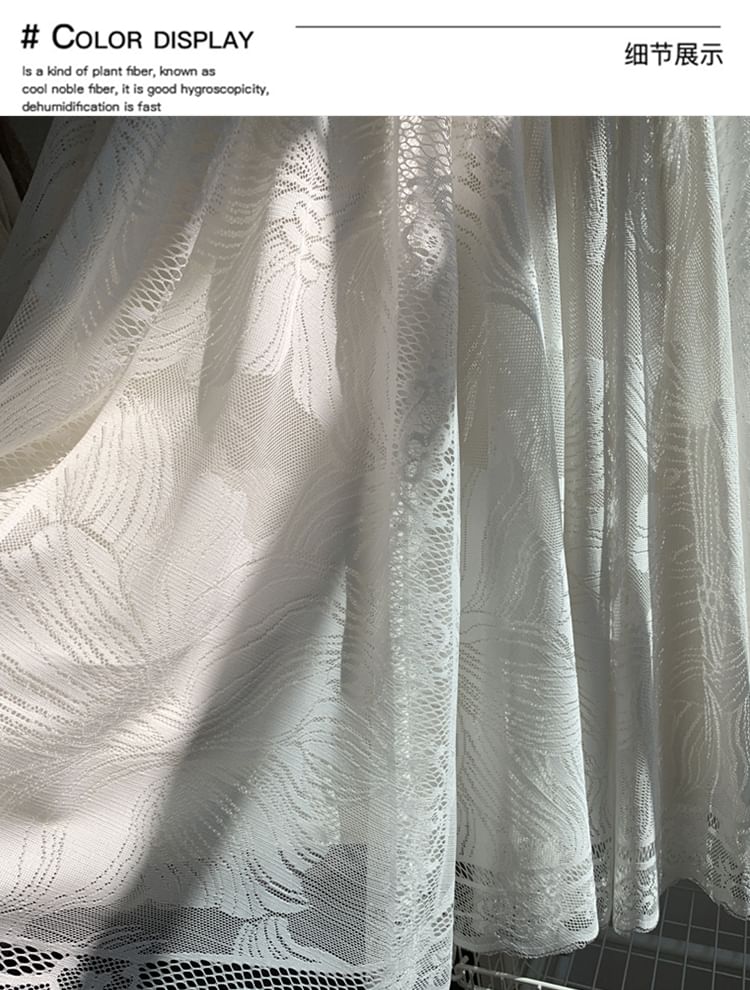 High Waist Floral Lace Trim Maxi A-Line Skirt