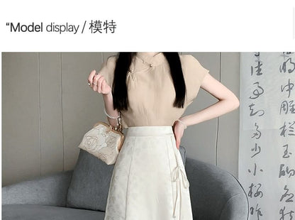 High Waist Floral Maxi A-Line Skirt