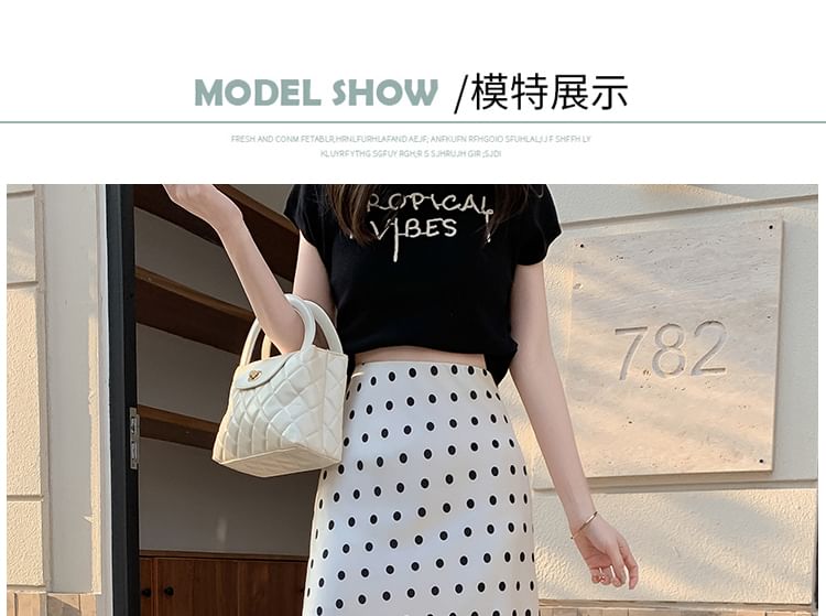 High Rise Dotted Maxi A-Line Skirt