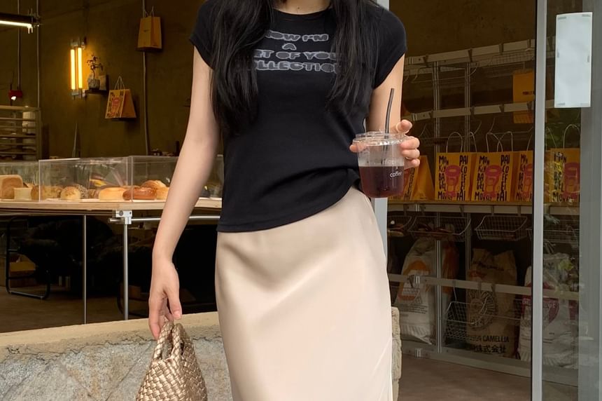 High Rise Plain Maxi H-Line Skirt